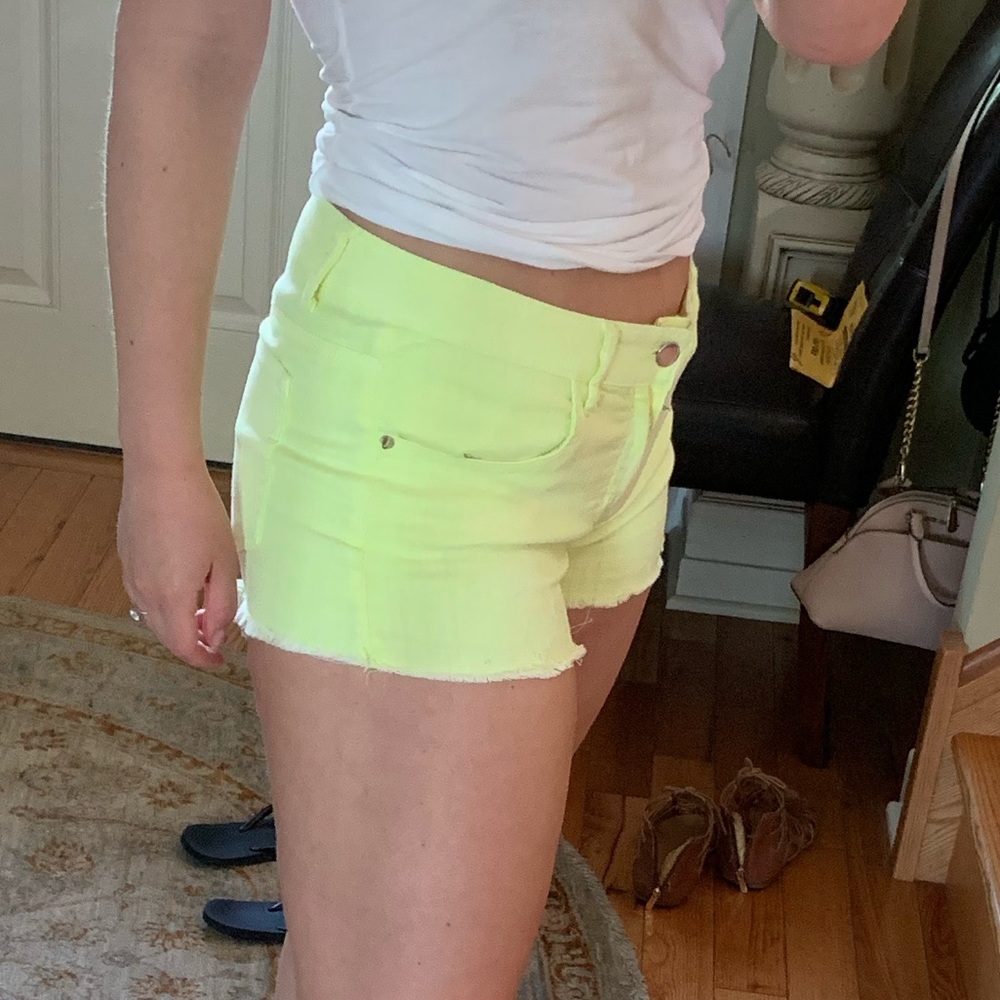 NeonYellow Stretchy Shorts!
